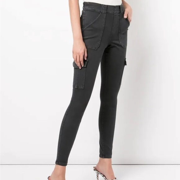 Spanx Stretch Twill Cargo Pants Washed Black NWT